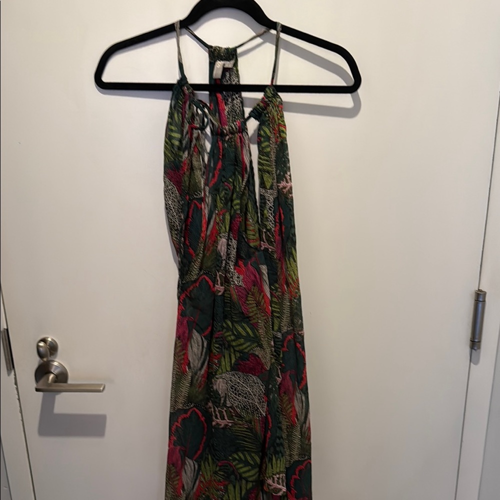 ASOS Green Red High-Low Halter Coverup